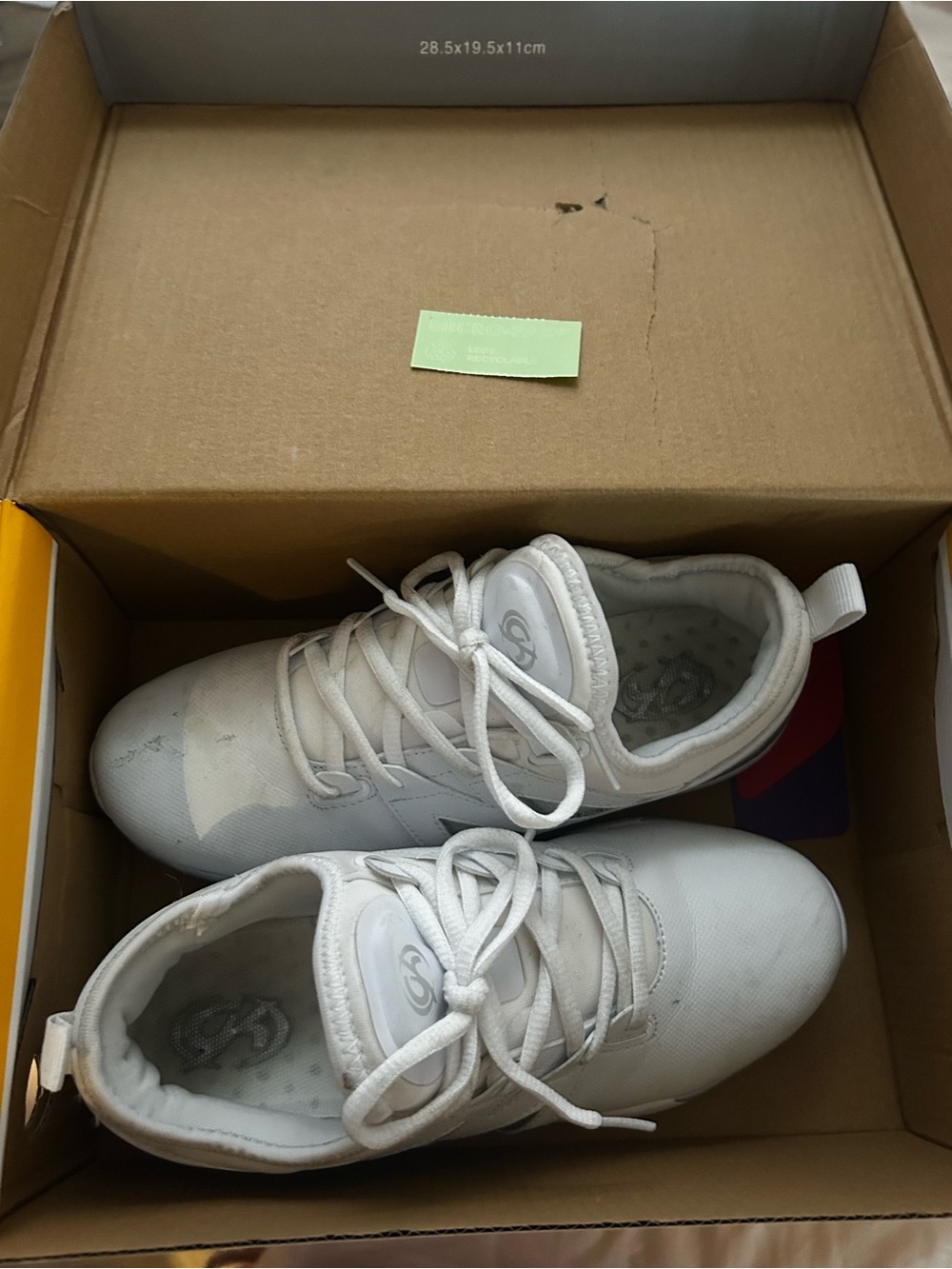 GK White Kids Sneakers with Lace-Up Closure